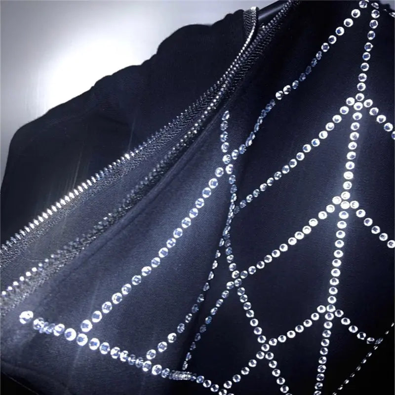 Rhinestone Zip Up Hoodie